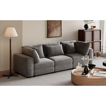 105" 3 Seater Sofa with Removable Back Cushions and 5 Pillows, for Living Room, Apartment, Spacious Space