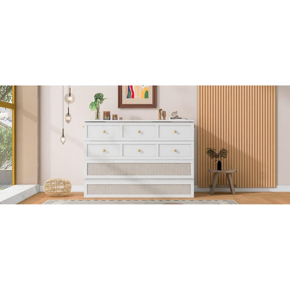 Full Size Murphy Bed with Large Drawers,White