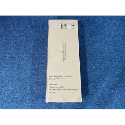 66.92" Tall Bathroom Storage Cabinet with Adjustable Shelves,1 Doors Freestanding Cabinet with Anti-Tip, Open compartments, for Home, Small Spaces, Bathroom,Kitchen, Living Room, White