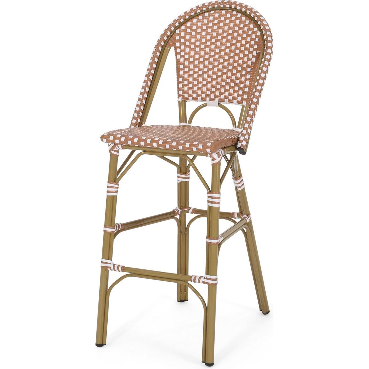 Wicker Bar Stool with Aluminum Frame (Set of 2)