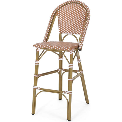 Wicker Bar Stool with Aluminum Frame (Set of 2)