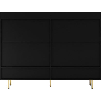 Shoe Cabinet with 4 Doors Large Modern Shoe Storage Organizer Cabinet with Adjustable Shelves for Entryway Black Shoe Rack Cabinet for Living room, bedroom