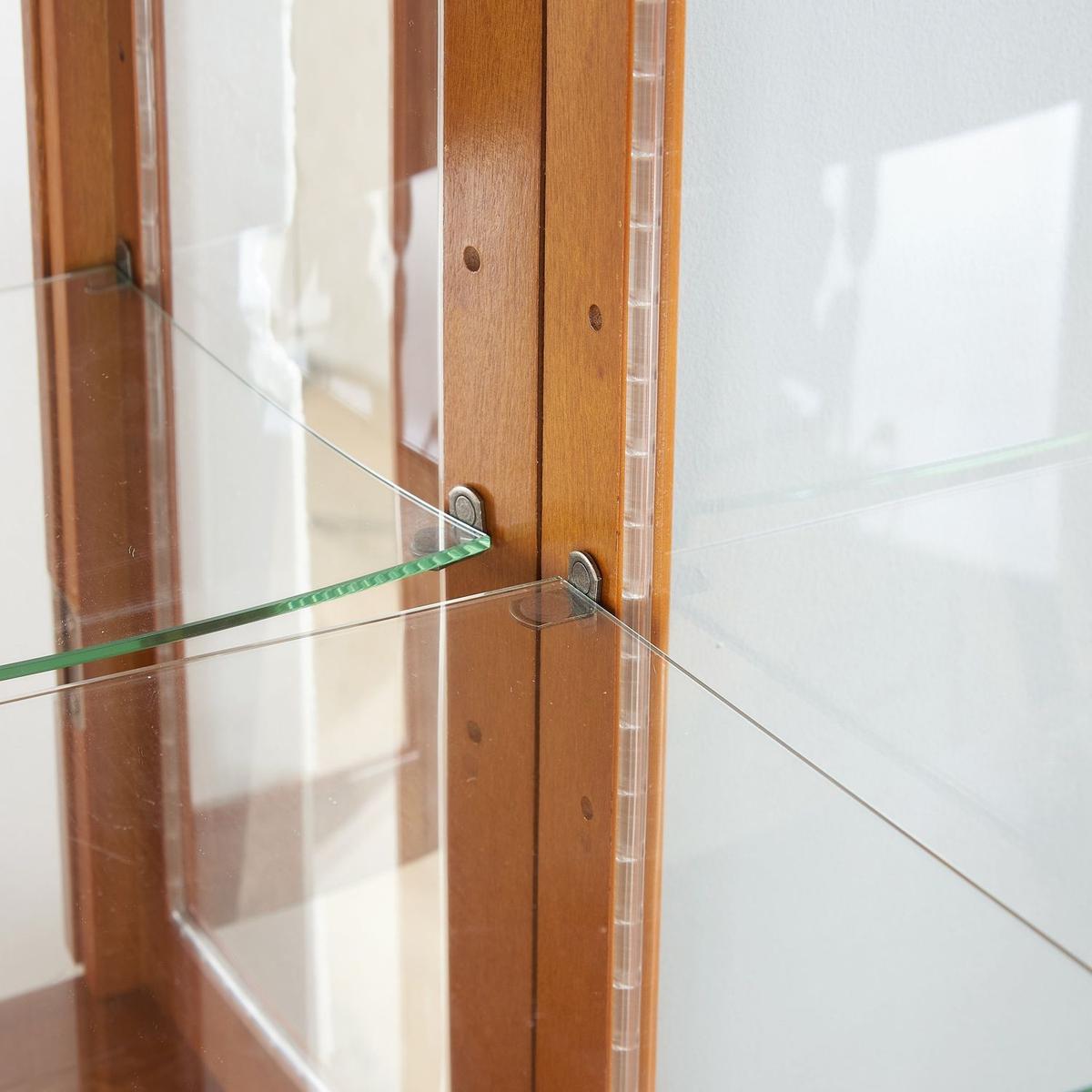 Curio Cabinet Lighted Curio Diapaly Cabinet with Adjustable Shelves and Mirrored Back Panel, Tempered Glass Doors (OAK, 6 Tier), (E26 light bulb not included)