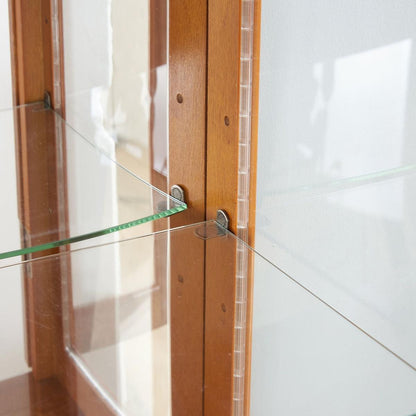 Curio Cabinet Lighted Curio Diapaly Cabinet with Adjustable Shelves and Mirrored Back Panel, Tempered Glass Doors (OAK, 6 Tier), (E26 light bulb not included)