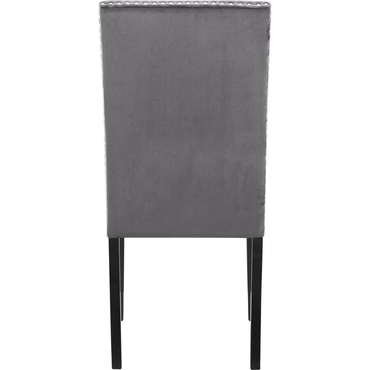 Cobre Contemporary Velvet Dining Chair with Nailhead Trim, Set of 2, Gray