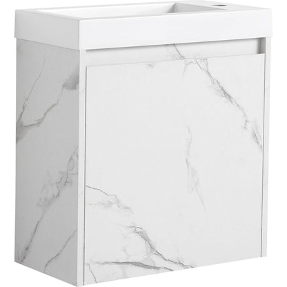 20" Floating Wall-Mounted Bathroom Vanity with Resin Sink & Soft-Close Cabinet Door