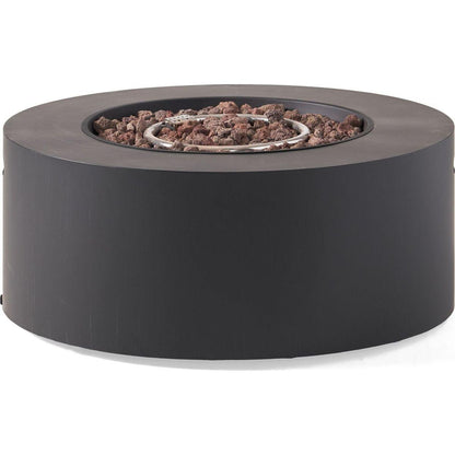 Patio Gas-burning Fire Pit Outdoor Iron Propane Fireplace, 32" Round Fire Pit - 40,000 BTU, Tank outside, Dark Grey