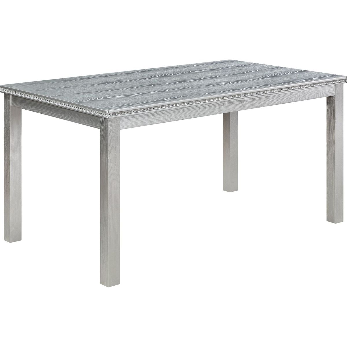 Wooden Dining Rectangular Table with Bench, Kitchen Table with Bench for Small Space, 6 Person Dining Table, Silver grey