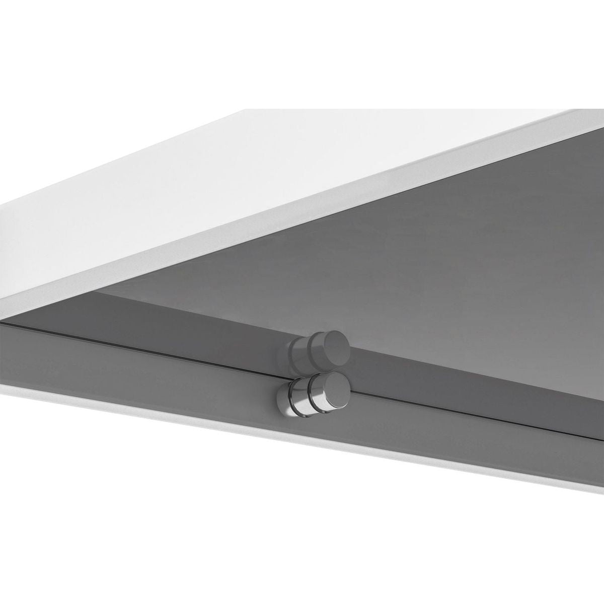 Rectangle Coffee Table with Gray Tempered Glass top and White Legs, Modern Table for Living Room - Streamdale Furniture