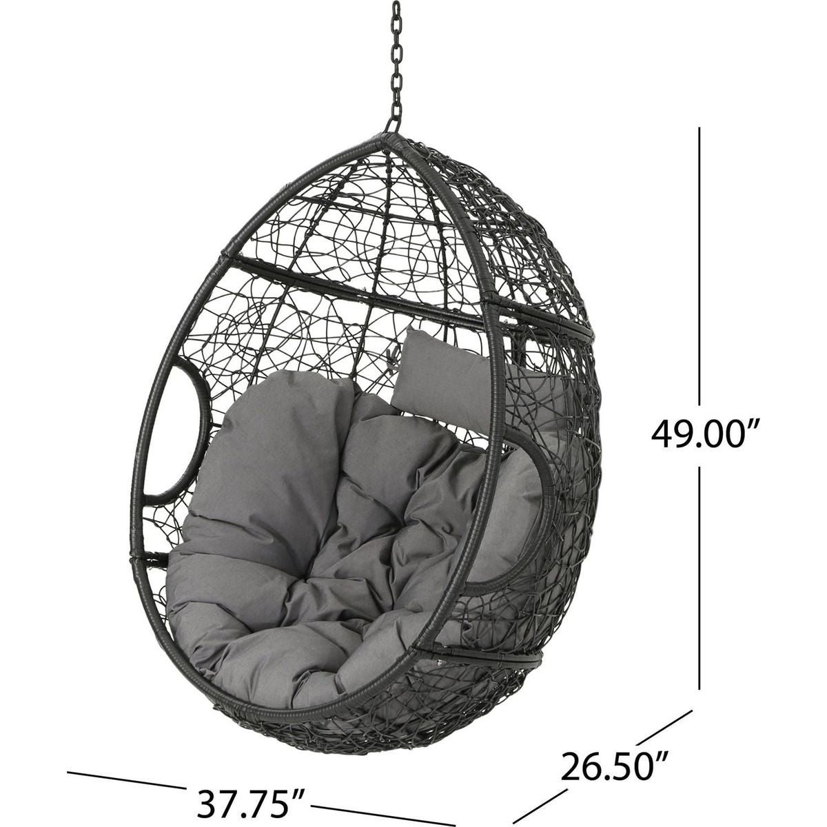 KYLIE HANGING BASKET- GREY (only basket, NOT include a hanging stand)