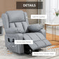 Electric Power Lift Recliner Chair, PU Leather Reclining Chair with Vibration Massage, Heated, Remote Control, Side Pockets, for Elderly, Gray