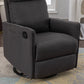 Cotton Linen Fabric Swivel Rocking Chair Glider Rocker Recliner Nursery Chair With Adjustable Back And Footrest For Living Room Indoor,Dark Gray