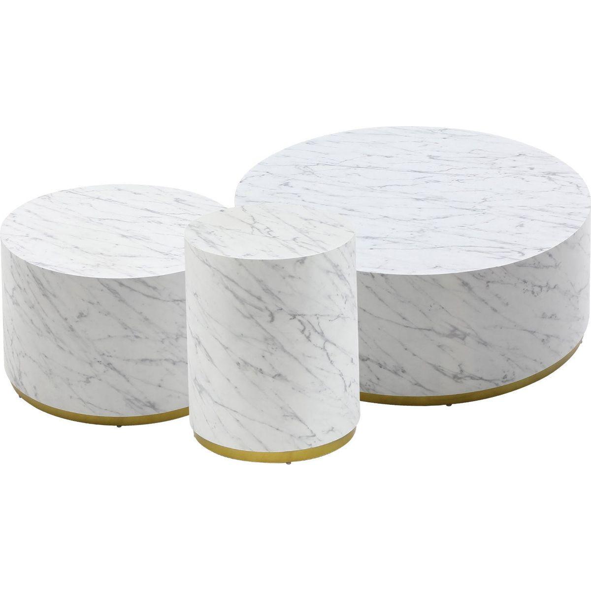 15.75inch Round Sidetable for Living Room Fully Assembled White