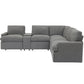 104" Power Recliner Corner Sofa Home Theater Reclining Sofa Sectional Couches with Storage Box, Cup Holders, USB Ports and Power Socket for Living Room, Dark Grey