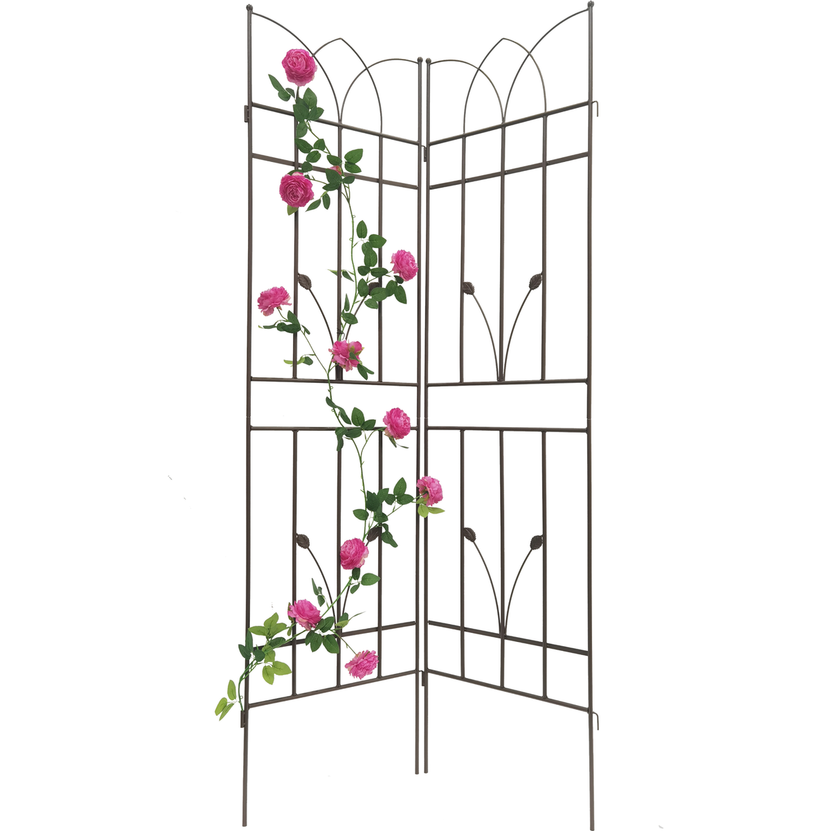 2 Pack Metal Garden Trellis 71" x 17.7" Rustproof Trellis for Climbing Plants Outdoor Flower Support Brown