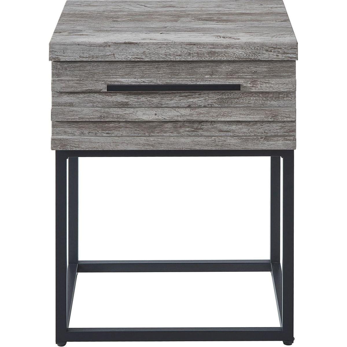 Celestial Contemporary Storage End table, Gray