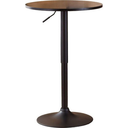 Belham Black Round Top Adjustable Height with Black Leg And Base Metal Bar Table
