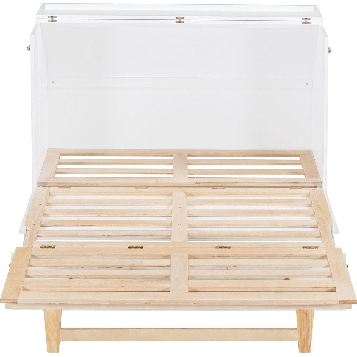 Full Size Murphy Bed with Large Drawers,White