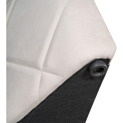 Upholstered Platform Bed Queen Size Storage Velvet Bed with Wingback Headboard and 1 Big Drawer,2 Side Storage Stool(Beige)