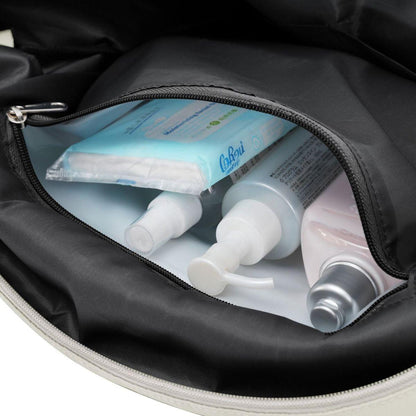 Luggage Sets 4 Piece, Expandable ABS Durable Suitcase with Travel Bag, Carry On Luggage Suitcase Set with 360 Spinner Wheels, ivory and brown