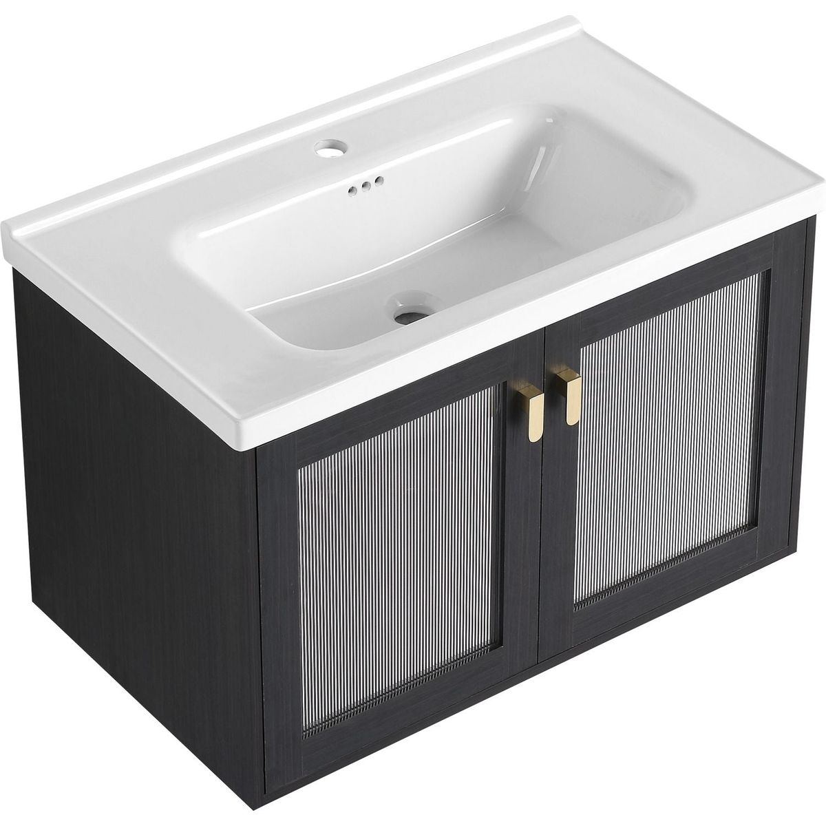 32 Inch Wall-Mounted Bathroom Vanity With Sink, For Small Bathroom (KD-Packing)