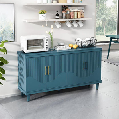 59.84"Large Size 4-Door Cabinet, Same as Living Room, Kitchen, Bedroom, Hallway (blue)