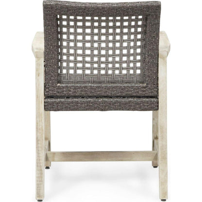 HAMPTON WOOD AND WICKER DINING CHAIR(SET OF 2 )