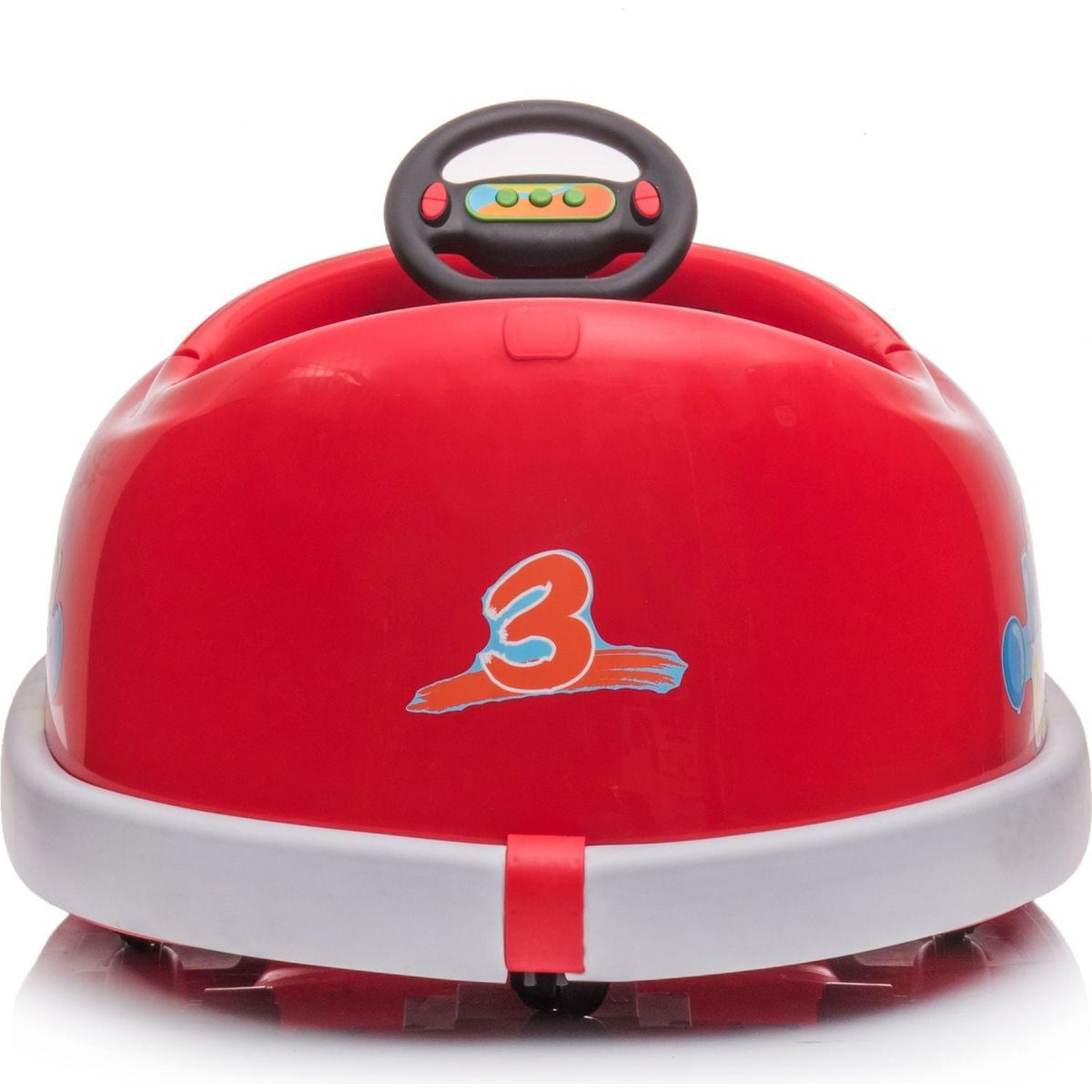 Bumper Car for Kids, 12v Dual Drive 1-6 Years Old Children's Electric Car with Pushrod Dinner Plate USB BT Music Rocking Horse Mode Anti-Collision Bumper Ride on Car