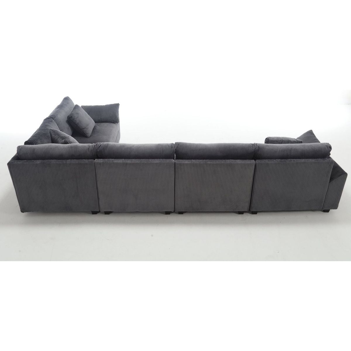 {NEW ARRIVAL VIDEO PROVIDED} Oversized Modular Sectional Sofa Couches Set,Corduroy Upholstered Deep Seat Comfy Sofa for Living Room 5 Seat,Dark Gray
