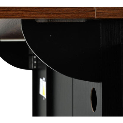 54.5" Farmhouse Kitchen Island with Power Outlet, Kitchen Storage Island with Internal Storage Rack, Drop Leaf, Spice Rack, Rolling Kitchen Cart on Wheels, for Home, Kitchen and Dining Room,Black