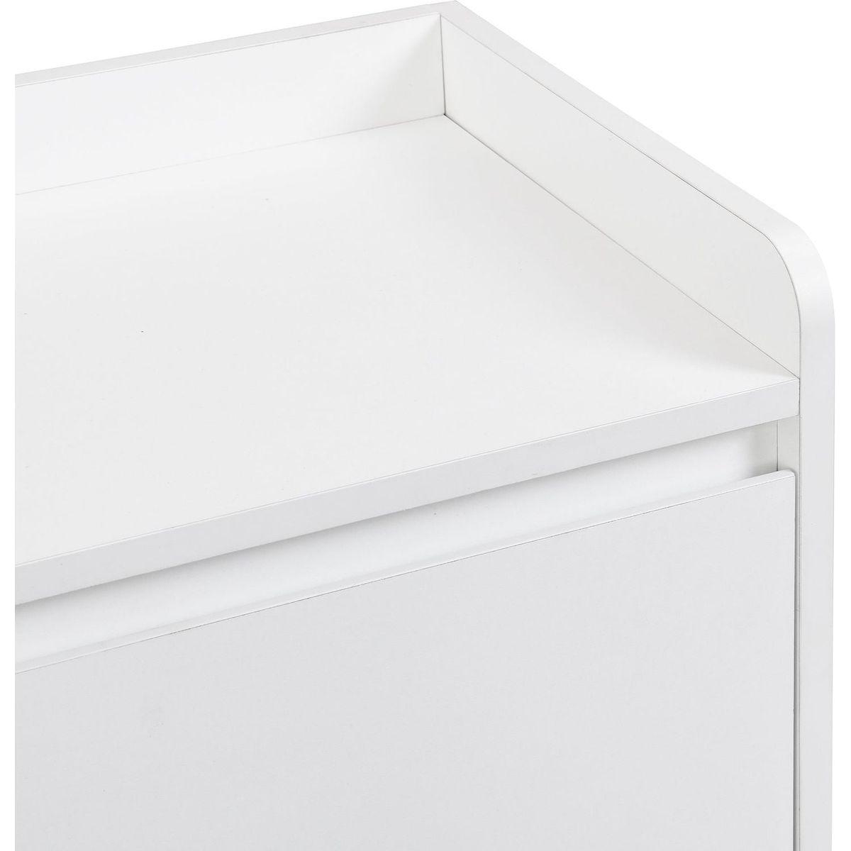 Sleek and Contemporary Shoe Cabinet with Adjustable Shelves, Minimalist Home Organizer with Solid Wood Legs, Storage Sideboard for Entryway, Living Room, White