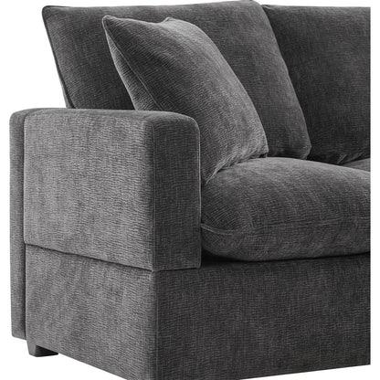 110x57" Modern U Shape Modular Sofa, 6 Seat Chenille Sectional Couch Set with 2 Pillows Included, Freely Combinable Indoor Funiture for Living Room, Apartment, Office, 2 Colors