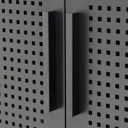 NO LOCK, Metal Storage Cabinet with 2 Doors and 2 Adjustable Shelves, Steel Storage Cabinet, Metal File Cabinet for Home Office School Gym, Black