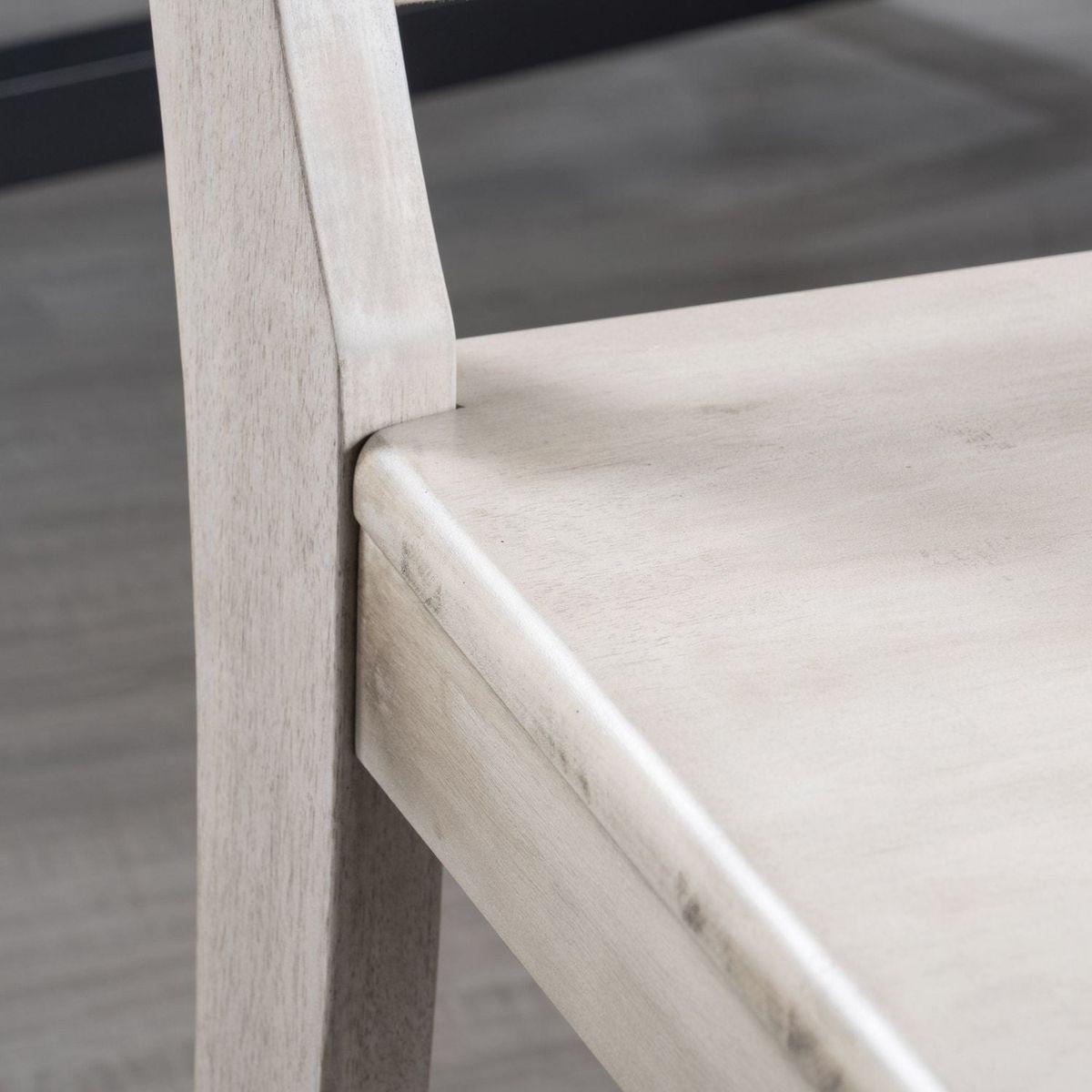 Acacia Wood Dining Chairs, Light Grey Wash, 21D x 17.75W x 35.5H Inch