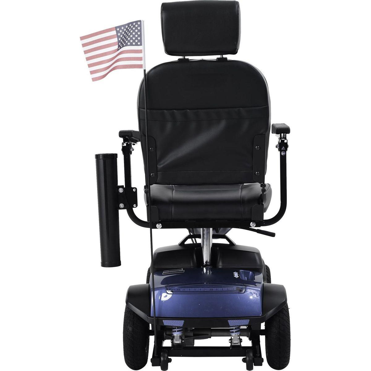 MAX PLUS BLUE 4 Wheels Outdoor Compact Mobility Scooter with 2pcsx20AH Lead acid Battery,Max Driving Range 16 Miles with Cup holders & USB charger port