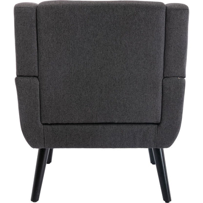 Modern Soft Linen Material Ergonomics Accent Chair Living Room Chair Bedroom Chair Home Chair With Black Legs For Indoor Home