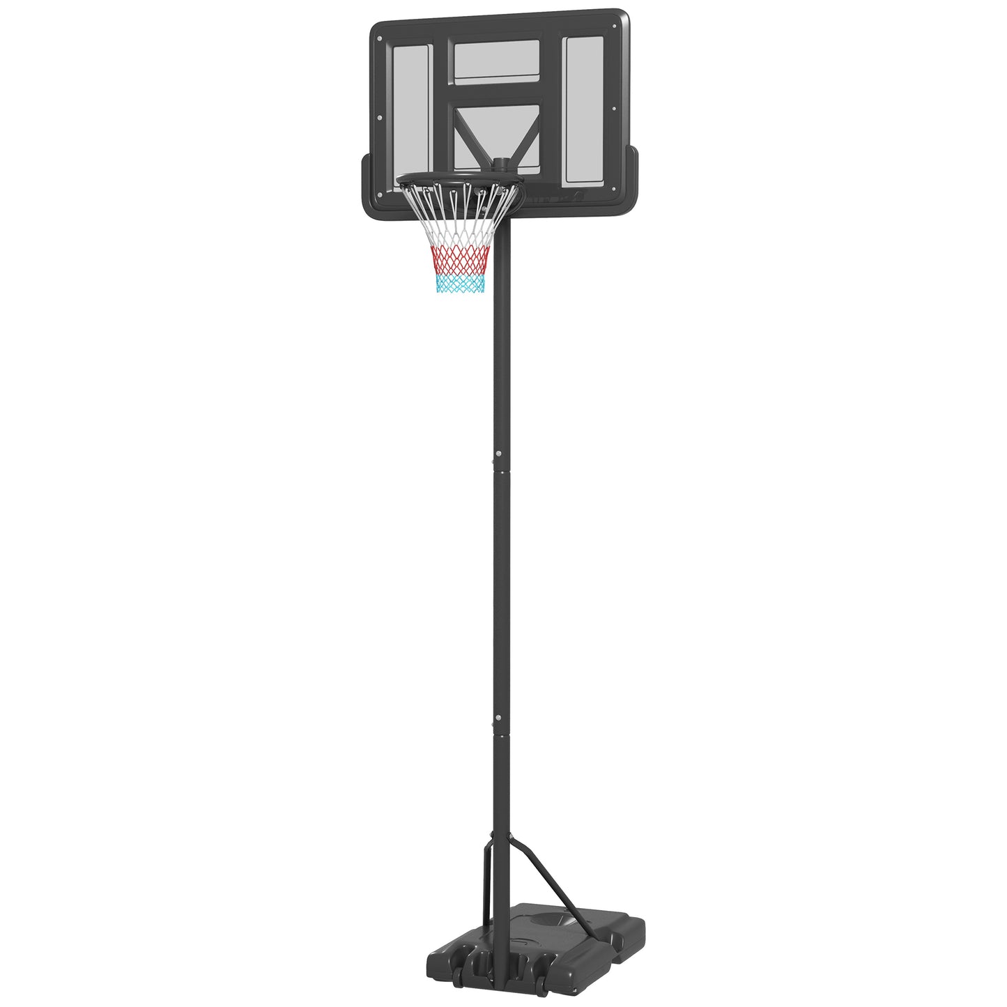 Soozier Portable Basketball Hoop, 7.5-10FT Height Adjustable Swimming Pool Basketball Goal with 43.25" Backboard, Wheels and Fillable Base, for Youth & Adults