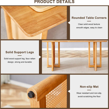 Chinese country retro solid wood dining table, simple modern imitation rattan dining table, wooden dining table, desk. Suitable for dining room, living room, office