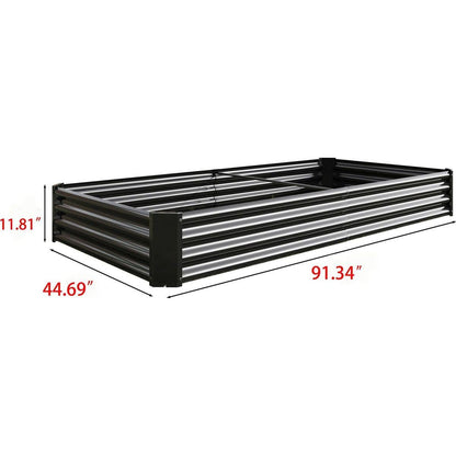 Raised Garden Bed Kit - Metal Raised Bed Garden7.6x3.7x0.98ft for Flower Planters, Vegetables Herb Black
