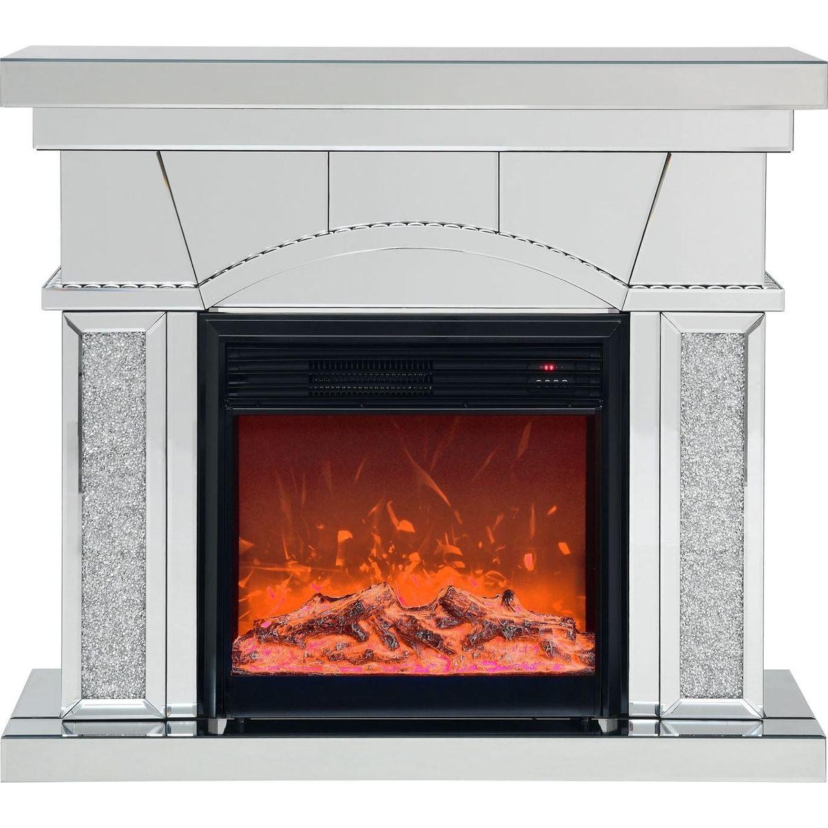 W 46" X D 12.5" X H 41" Dome door acrylic mirror fireplace cabinet, TV fireplace cabinet