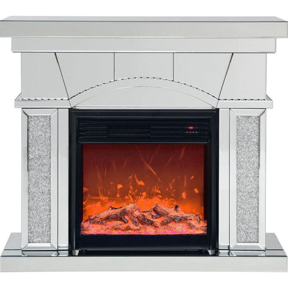 W 46" X D 12.5" X H 41" Dome door acrylic mirror fireplace cabinet, TV fireplace cabinet