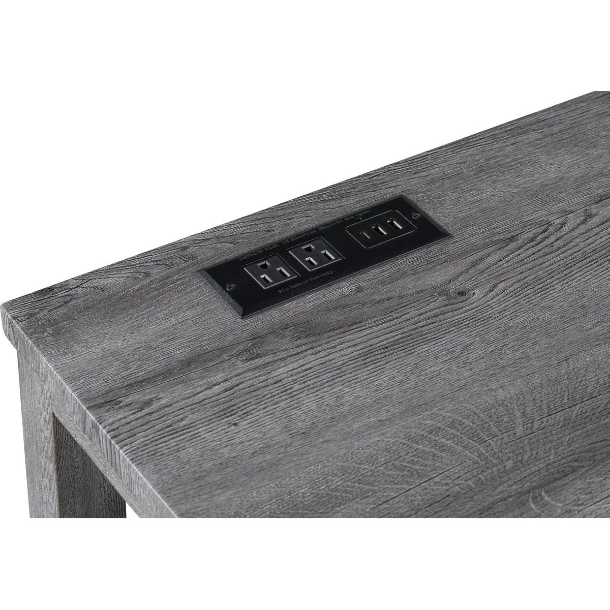 Bar Table Set with Power Outlet, Bar Table and Chairs Set, 4 Piece Dining Table Set, Industrial Breakfast Table Set, for Living Room, Dining Room, Game Room