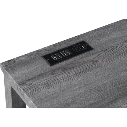 Bar Table Set with Power Outlet, Bar Table and Chairs Set, 4 Piece Dining Table Set, Industrial Breakfast Table Set, for Living Room, Dining Room, Game Room