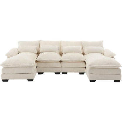 Modern Large chenille Fabric U-Shape Sectional Sofa
