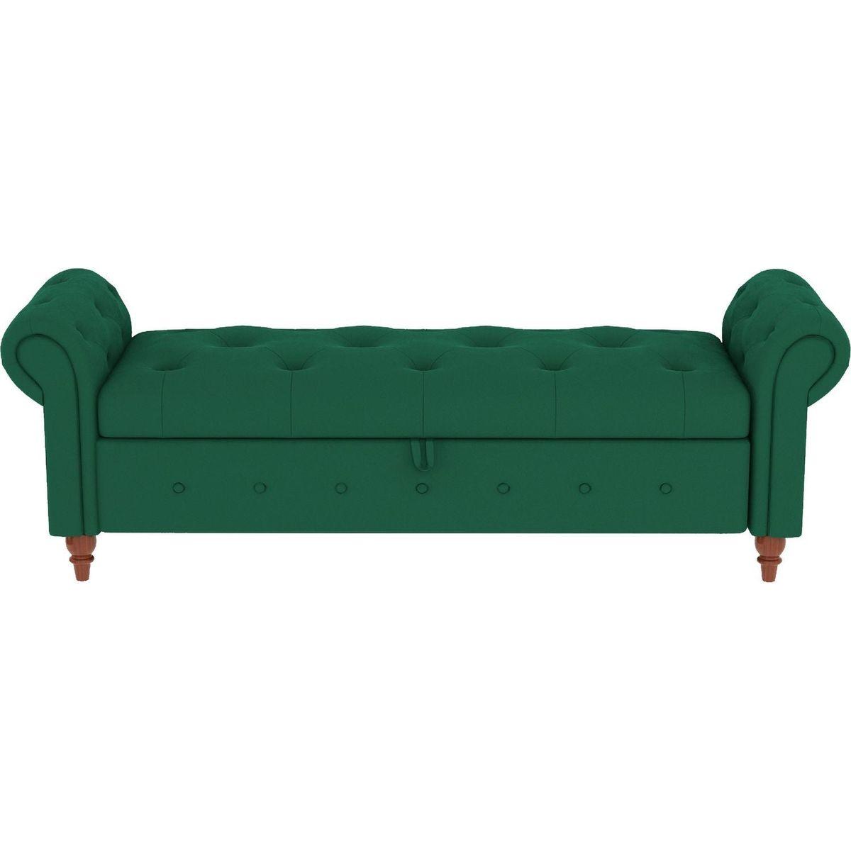 63" Bed Bench Green Velvet