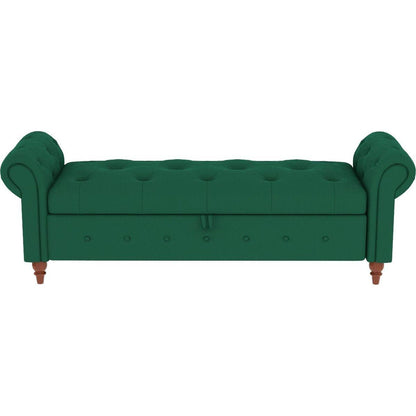 63" Bed Bench Green Velvet