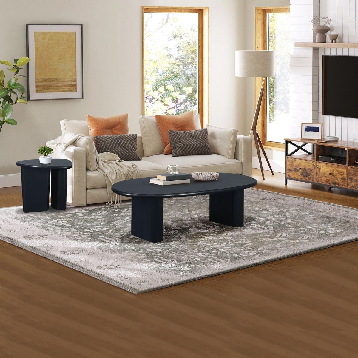 51" Tapered Tabletop Coffee Table (BLACK)