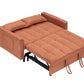 Folding sofa bed, adjustable back, access sofa, recliner, single bed, orange