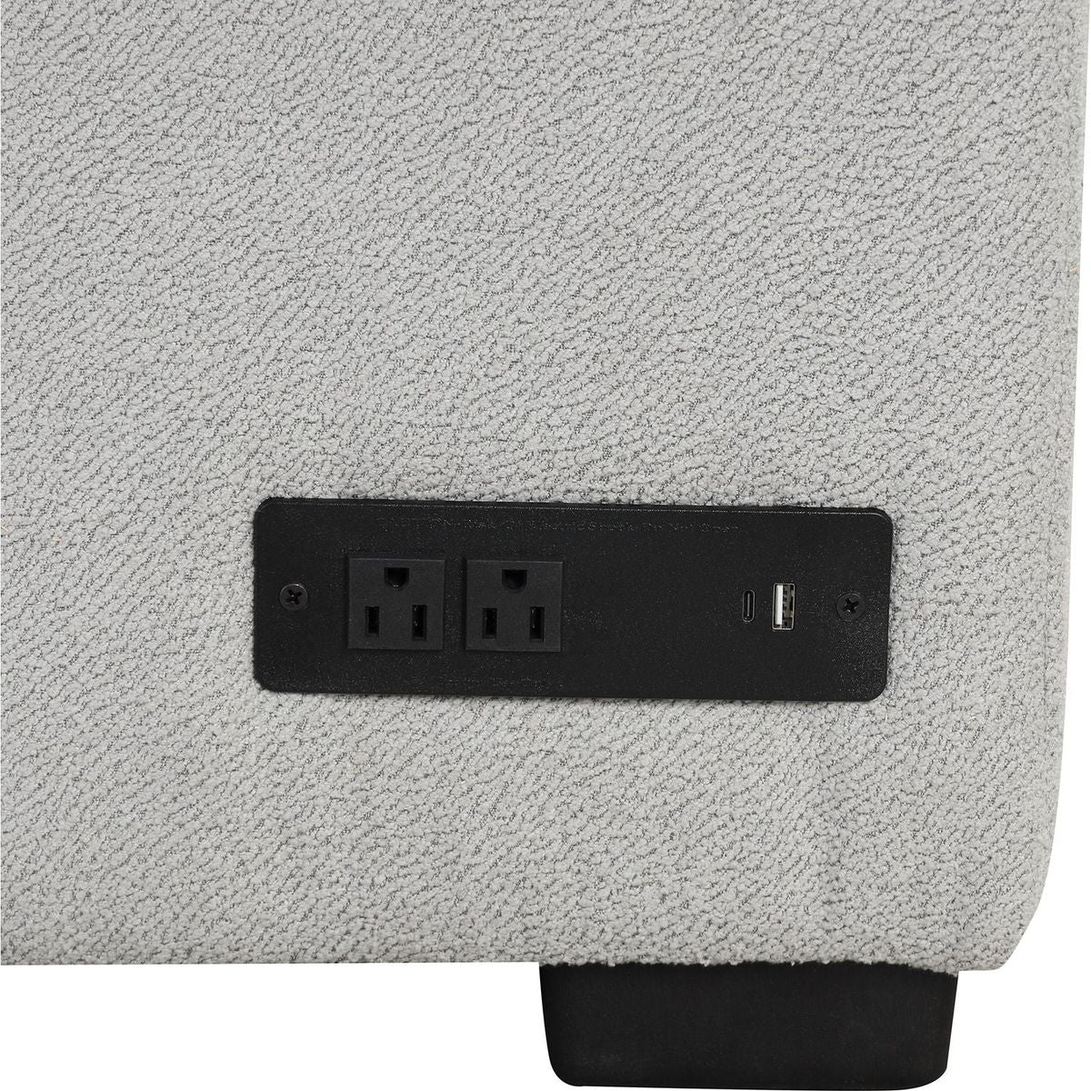 82.6" L-shaped Sectional Pull Out Sofa Bed Sleeper Sofa with Two USB Ports, Two Power Sockets and a Movable Storage Ottoman, Gray