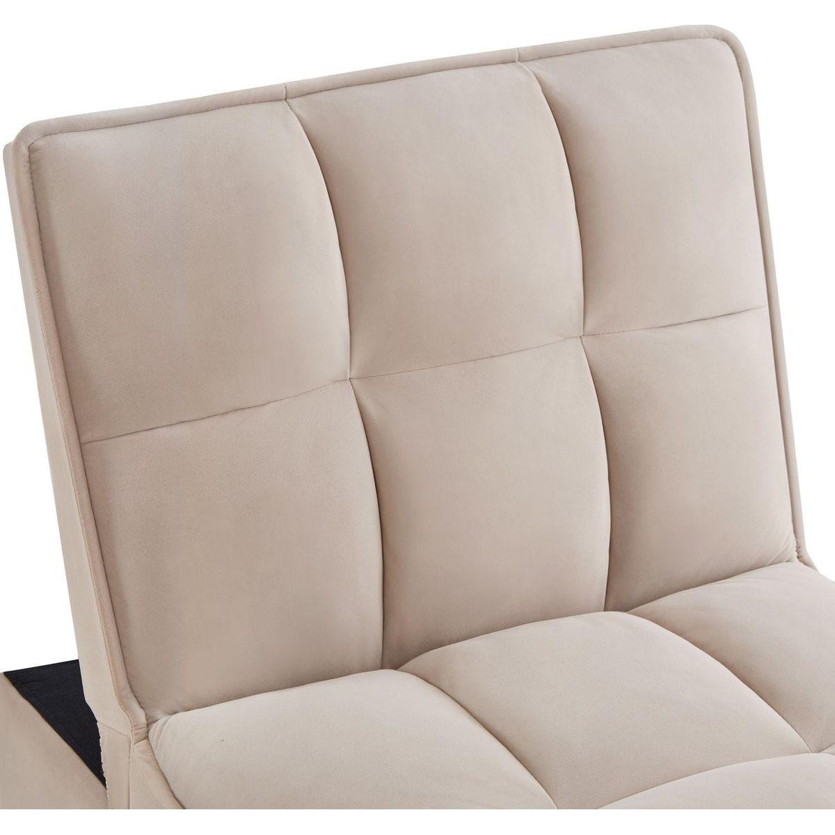 4 in1 Multi-Function Single Sofa Bed with Storage Pockets,Tufted Single Pull-out Sofa Bed with Adjustable Backrest and Pillows, Convertible Chaise Lounge,Taupe